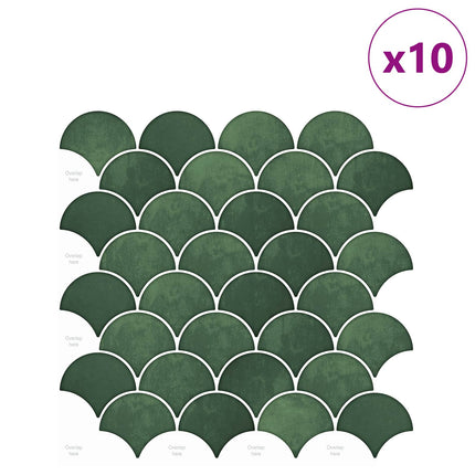 Fiskeskala Flise 10 pcs Mørkegrøn 30 x 30 cm Polyurethan og PET