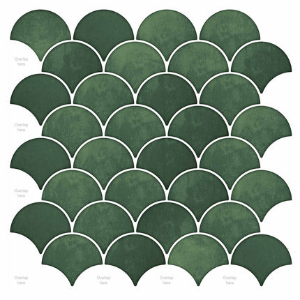 Fiskeskala Flise 50 pcs Mørkegrøn 30 x 30 cm Polyurethan og PET
