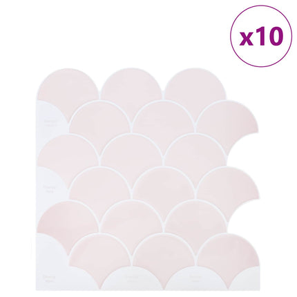 Fiskeskala Flise 10 pcs Lys pink 30 x 30 cm Polyurethan og PET