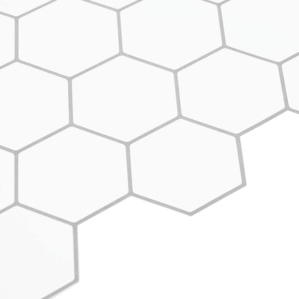 Hexagon flise 20 pcs Hvid grå 30 x 30 cm Polyurethan og PET