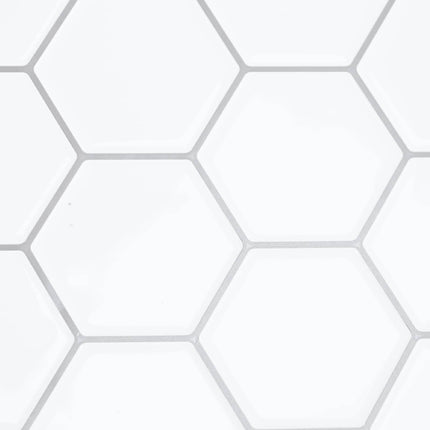 Hexagon flise 20 pcs Hvid grå 30 x 30 cm Polyurethan og PET