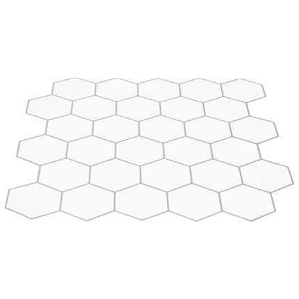 Hexagon flise 20 pcs Hvid grå 30 x 30 cm Polyurethan og PET