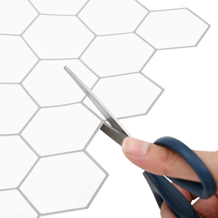 Hexagon flise 50 pcs Hvid grå 30 x 30 cm Polyurethan og PET