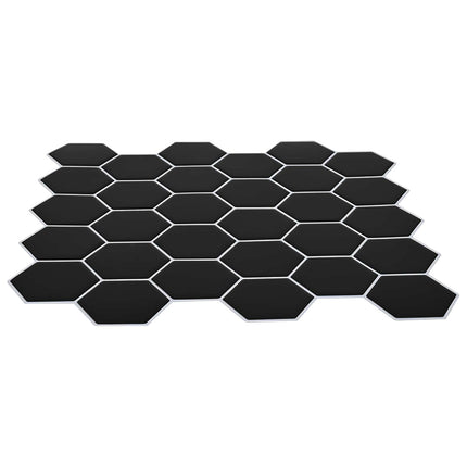 Hexagon flise 10 pcs Sort 30 x 30 cm Polyurethan og PET