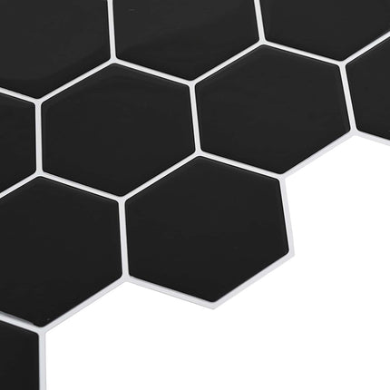 Hexagon flise 20 pcs Sort 30 x 30 cm Polyurethan og PET