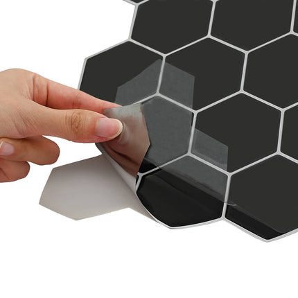 Hexagon flise 20 pcs Sort 30 x 30 cm Polyurethan og PET