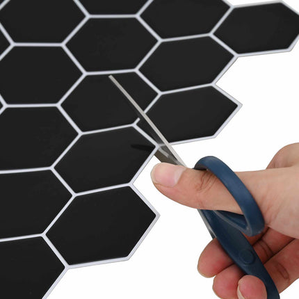 Hexagon flise 50 pcs Sort 30 x 30 cm Polyurethan og PET