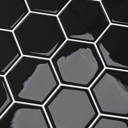 Hexagon flise 50 pcs Sort 30 x 30 cm Polyurethan og PET