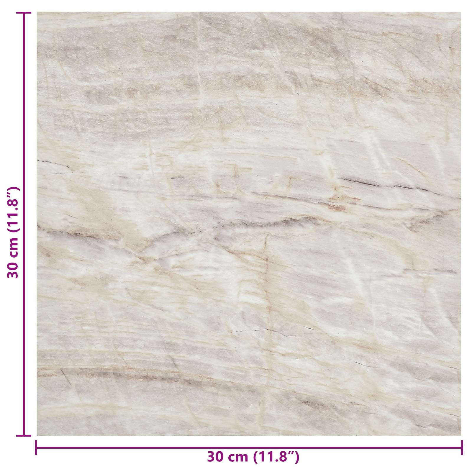 Selvklæbende Gulvplanker 30,5 x 30,5 cm 20 pcs PVC Beige