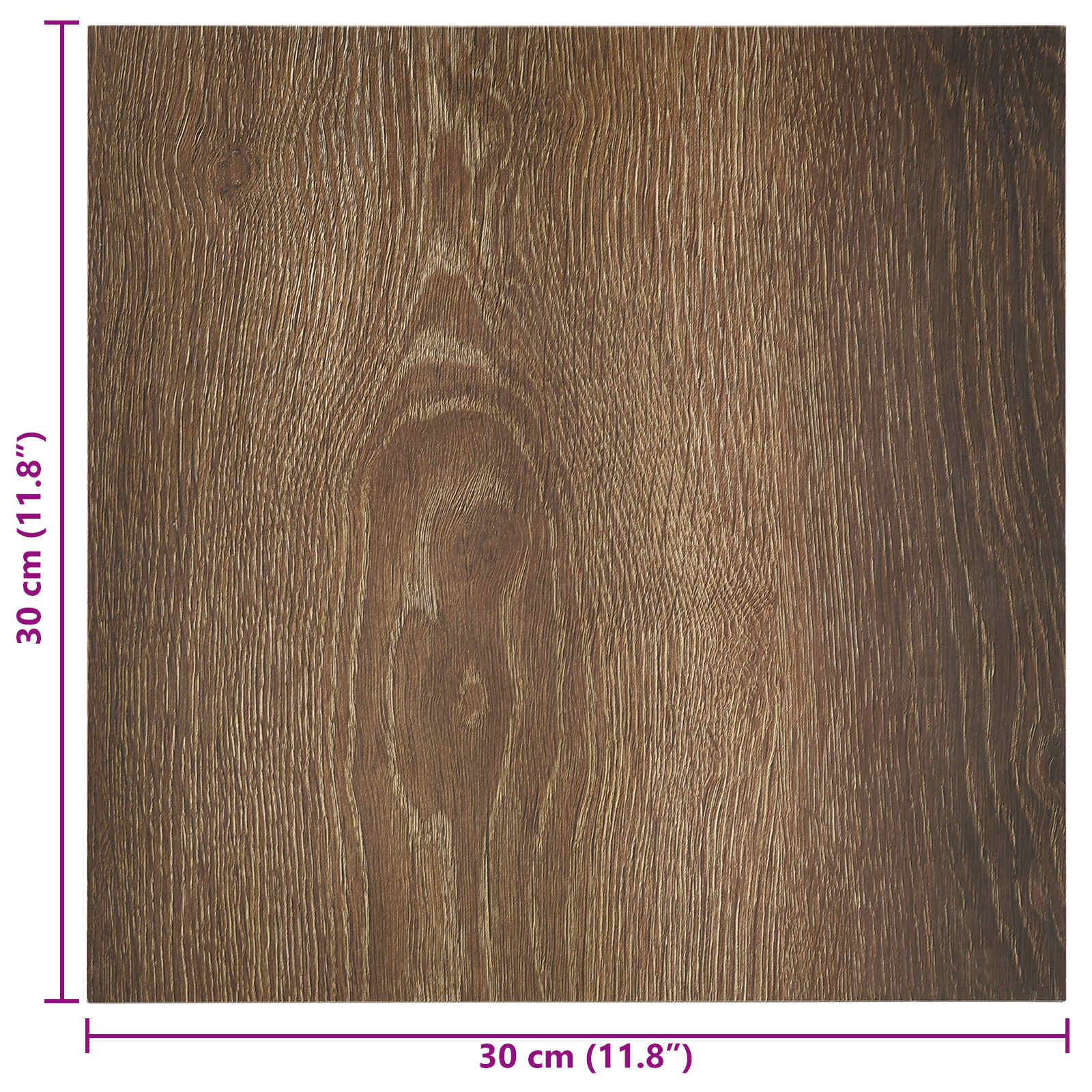 Selvklæbende Gulvplanker 30,5 x 30,5 cm 20 pcs PVC Brun og sort