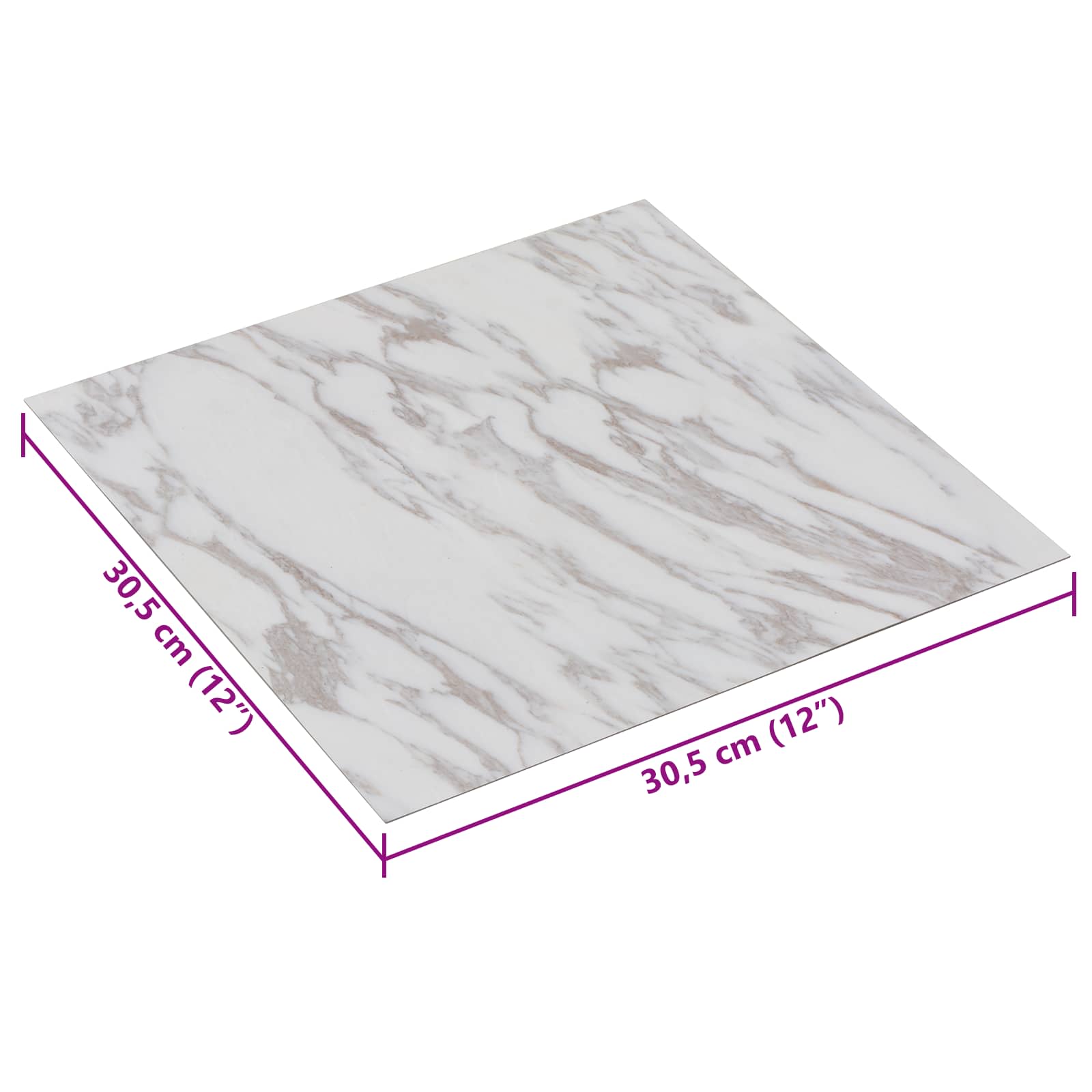 Selvklæbende Gulvplanker 30,5 x 30,5 cm 20 pcs PVC Hvid og brun