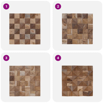 Vægpanel 11 stk. Naturfarvet 30 x 30 x 2 cm