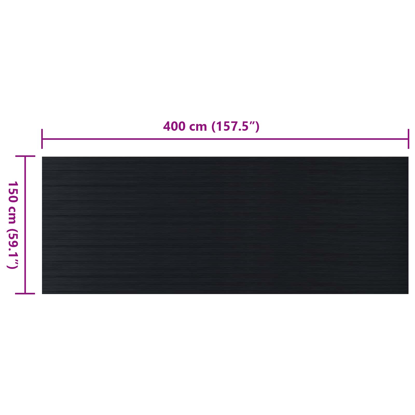 Gulvmåtte Sort 1,5 x 4 m Gummi