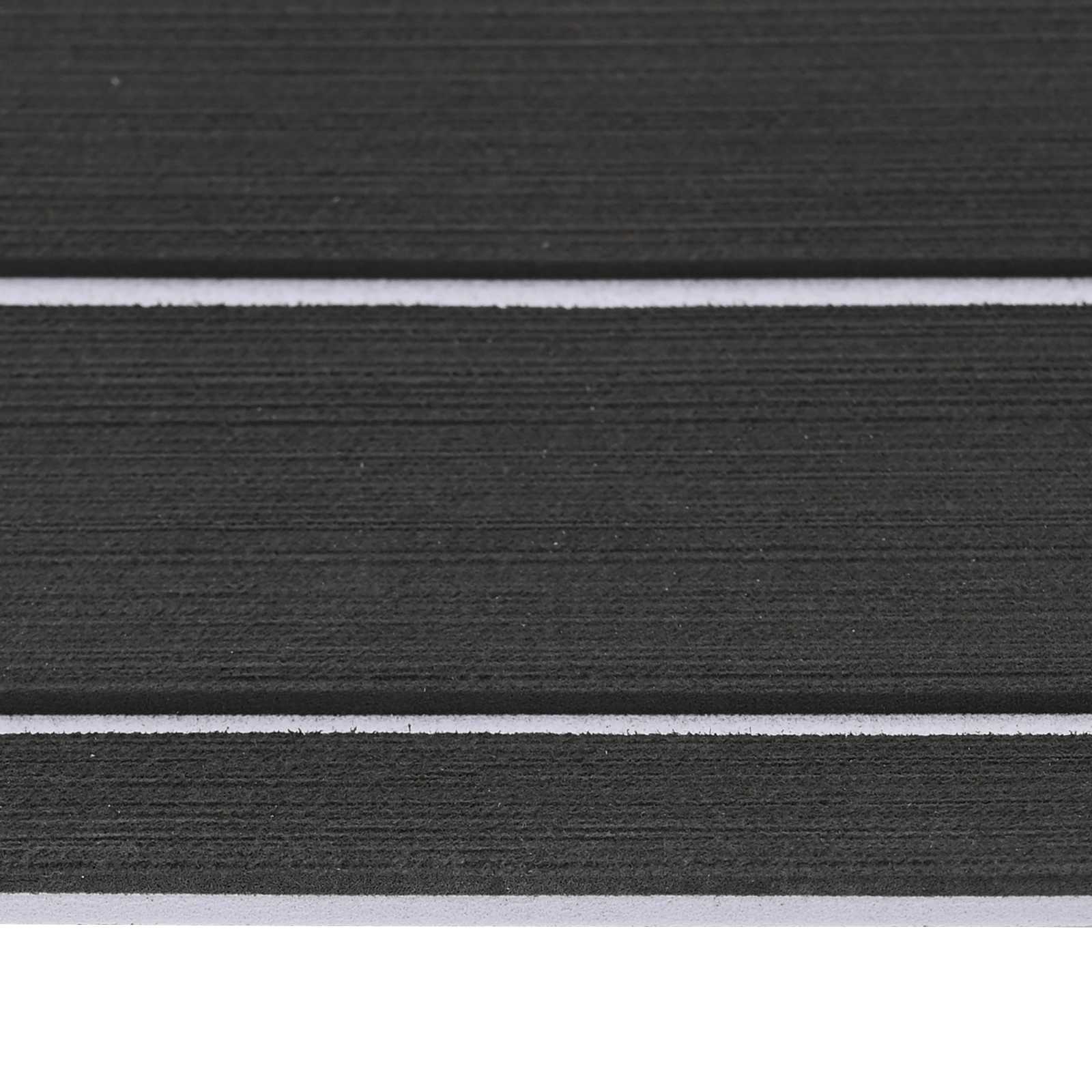 Bådmåtte Stribet Mørkegrå og Hvid 240 x 90 cm EVA