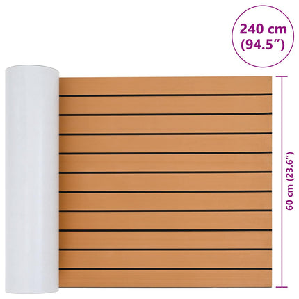 Bådmåtte Stribet Brun og sort 240 x 60 cm EVA