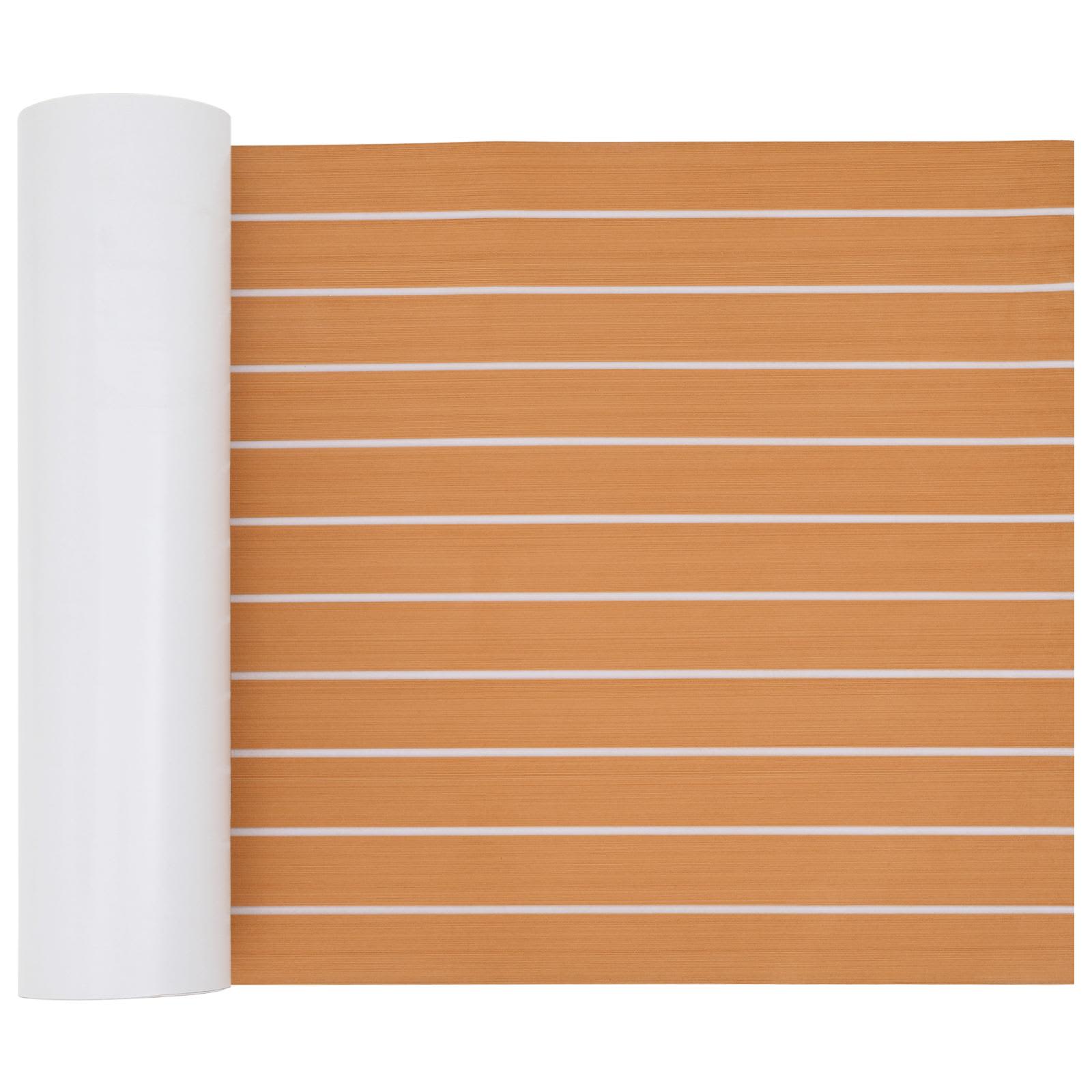 Bådmåtte Stribet Brun og hvid 240 x 60 cm EVA billede