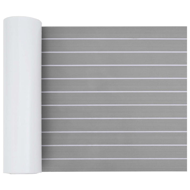 Bådmåtte Stribet Lys Grå og Hvid 240 x 60 cm EVA