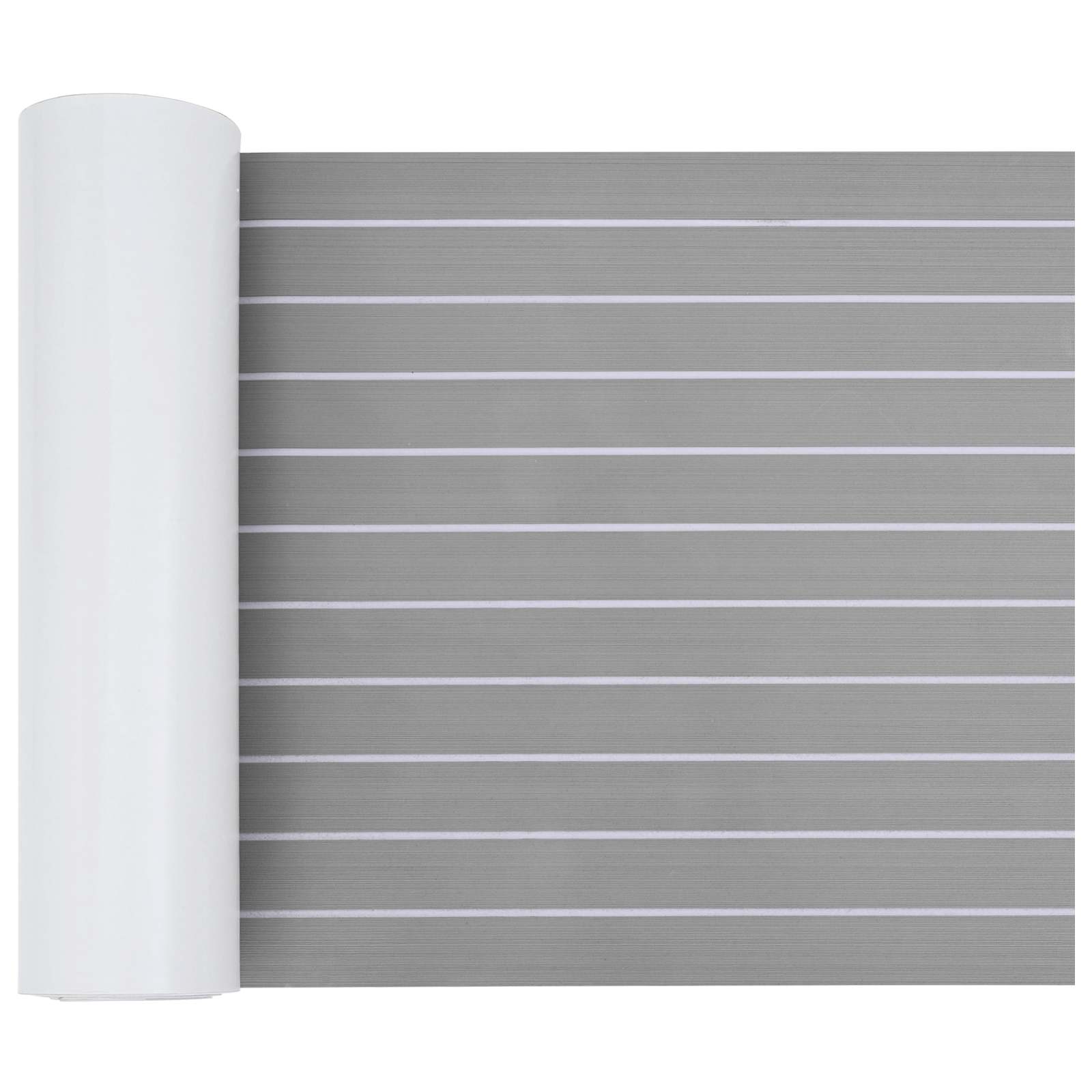 Bådmåtte Stribet Lys Grå og Hvid 240 x 60 cm EVA