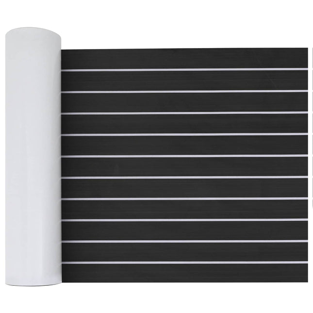 Bådmåtte Stribet Mørkegrå og Hvid 240 x 60 cm EVA