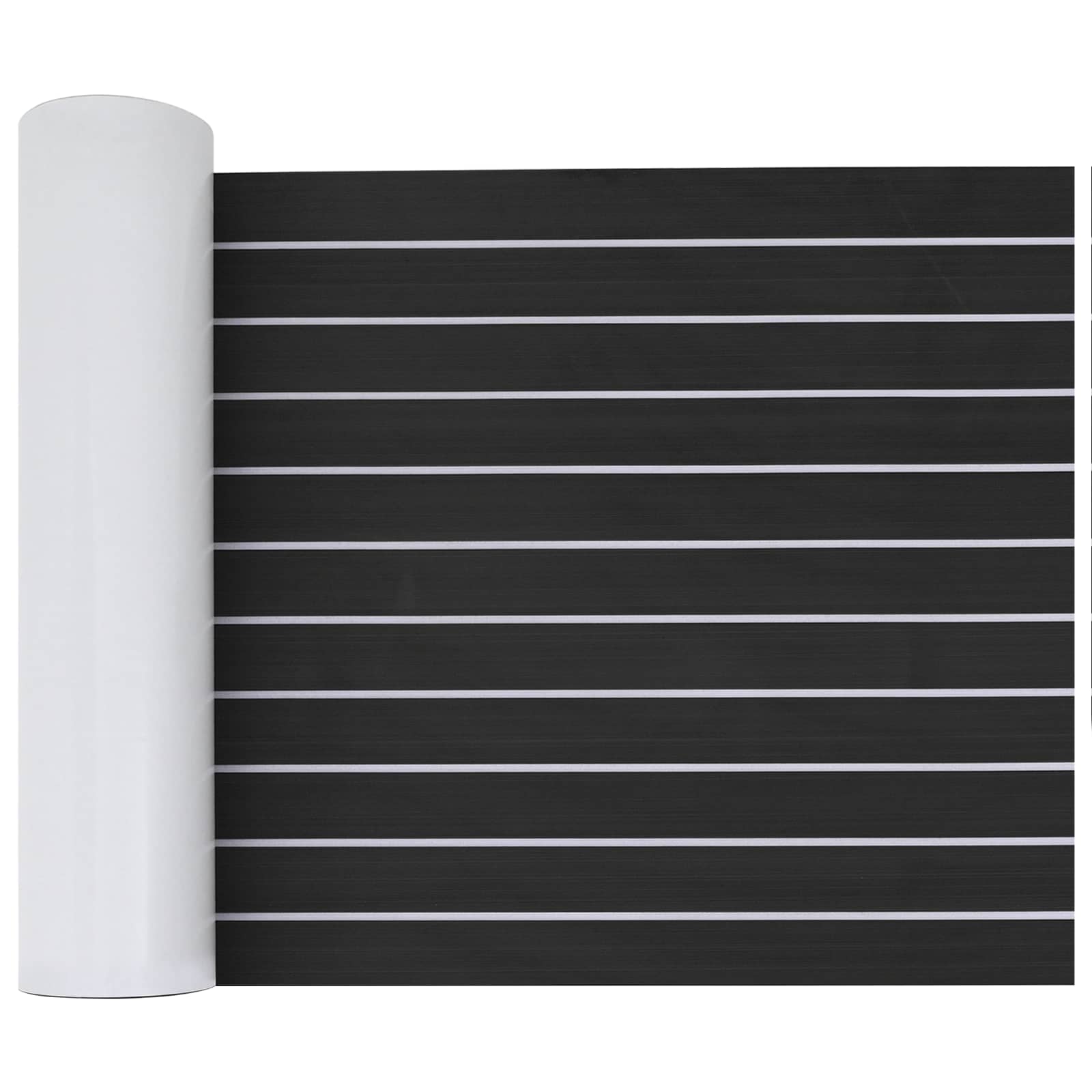 Bådmåtte Stribet Mørkegrå og Hvid 240 x 60 cm EVA