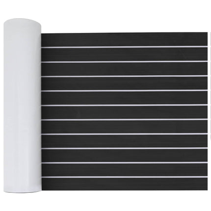 Bådmåtte Stribet Mørkegrå og Hvid 240 x 60 cm EVA