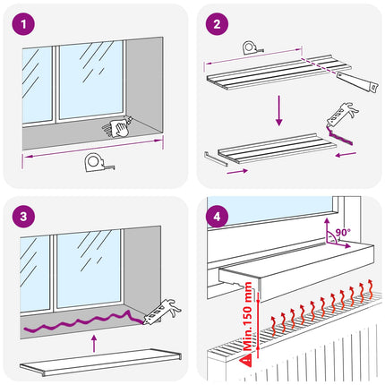 Vindueskarm Hvid 120 x 45 x 4,5 cm PVC