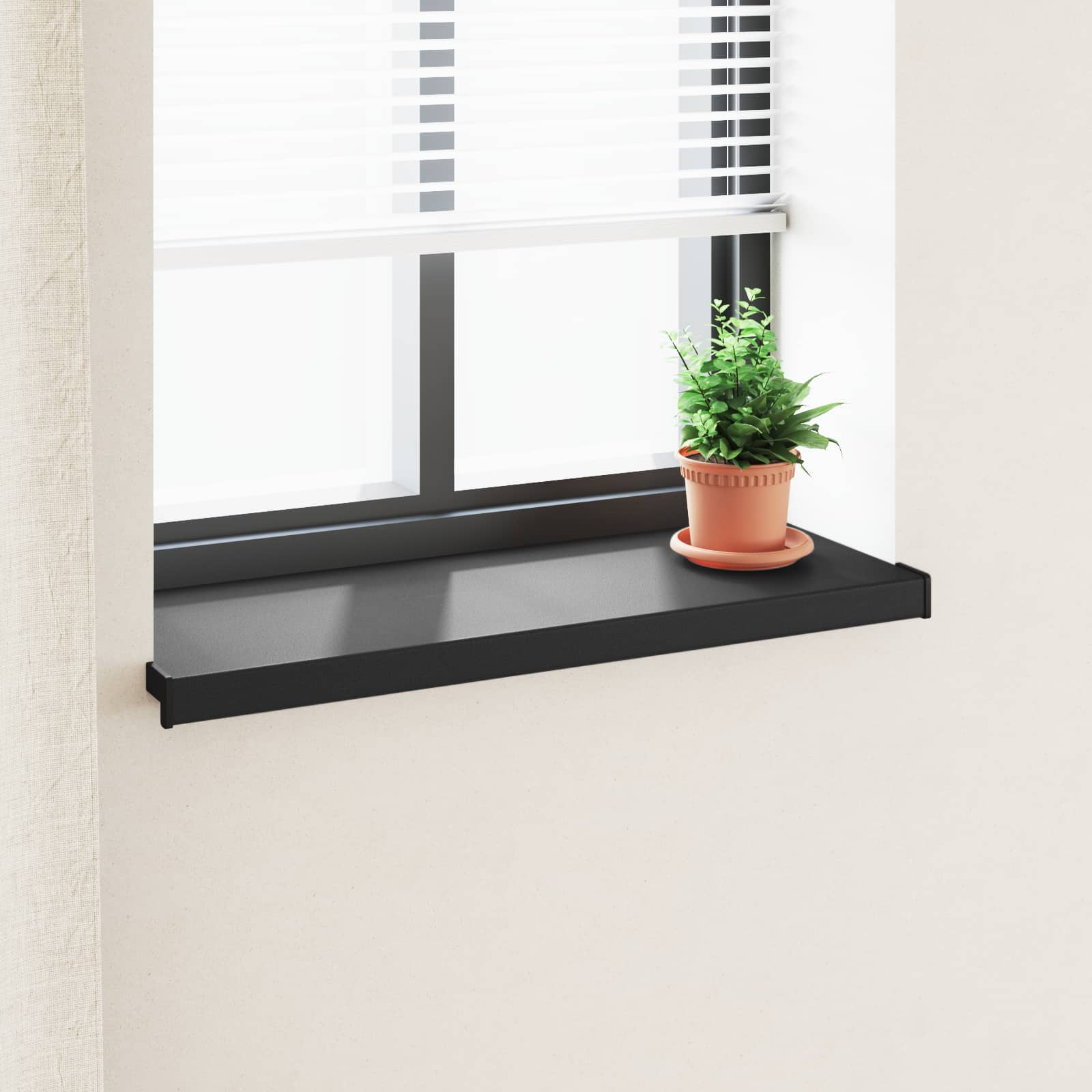 Vindueskarm Sort med træstruktur 100 x 30 x 4,5 cm PVC