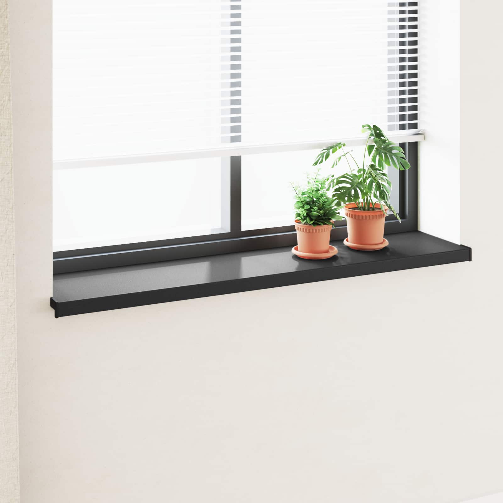Vindueskarm Sort med træstruktur 160 x 30 x 4,5 cm PVC