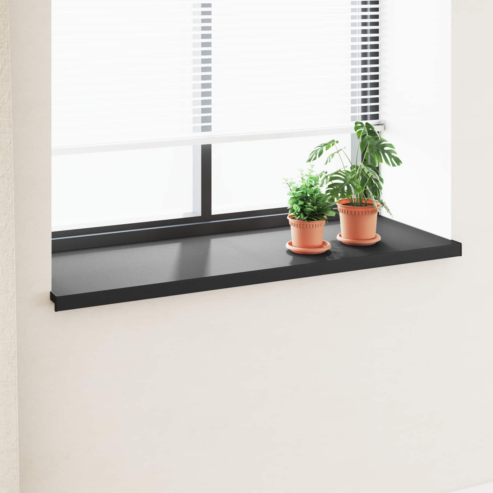 Vindueskarm Sort med træstruktur 120 x 50 x 4,5 cm PVC