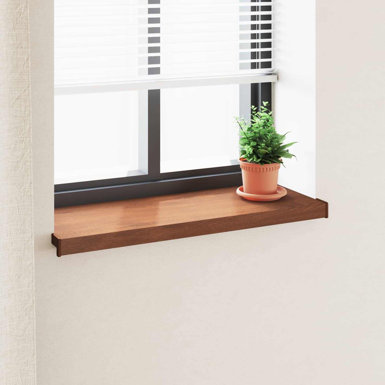 Vindueskarm Brun træ 80 x 35 x 4,5 cm PVC