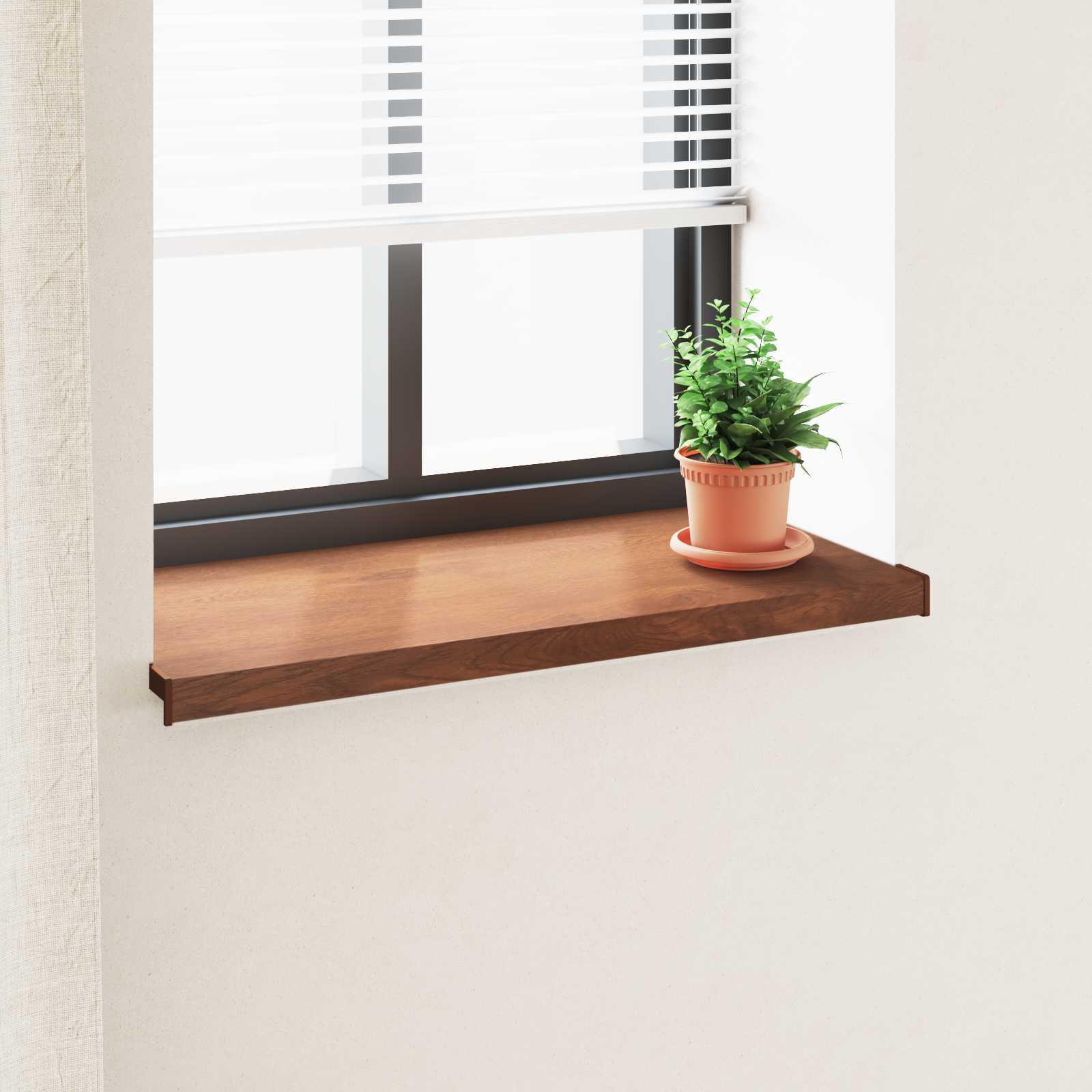 Vindueskarm Brun træ 60 x 45 x 4,5 cm PVC