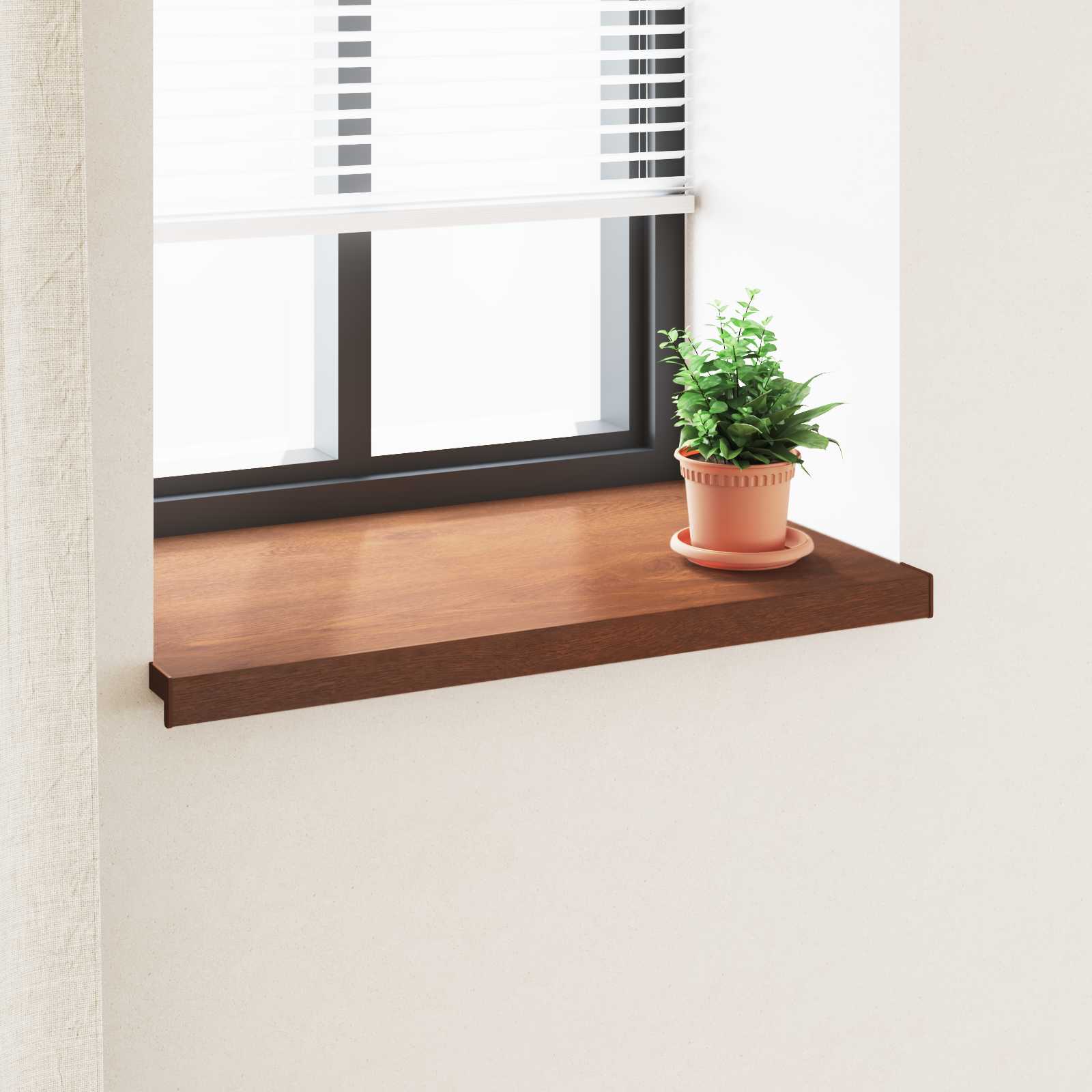 Vindueskarm Brun træ 60 x 50 x 4,5 cm PVC