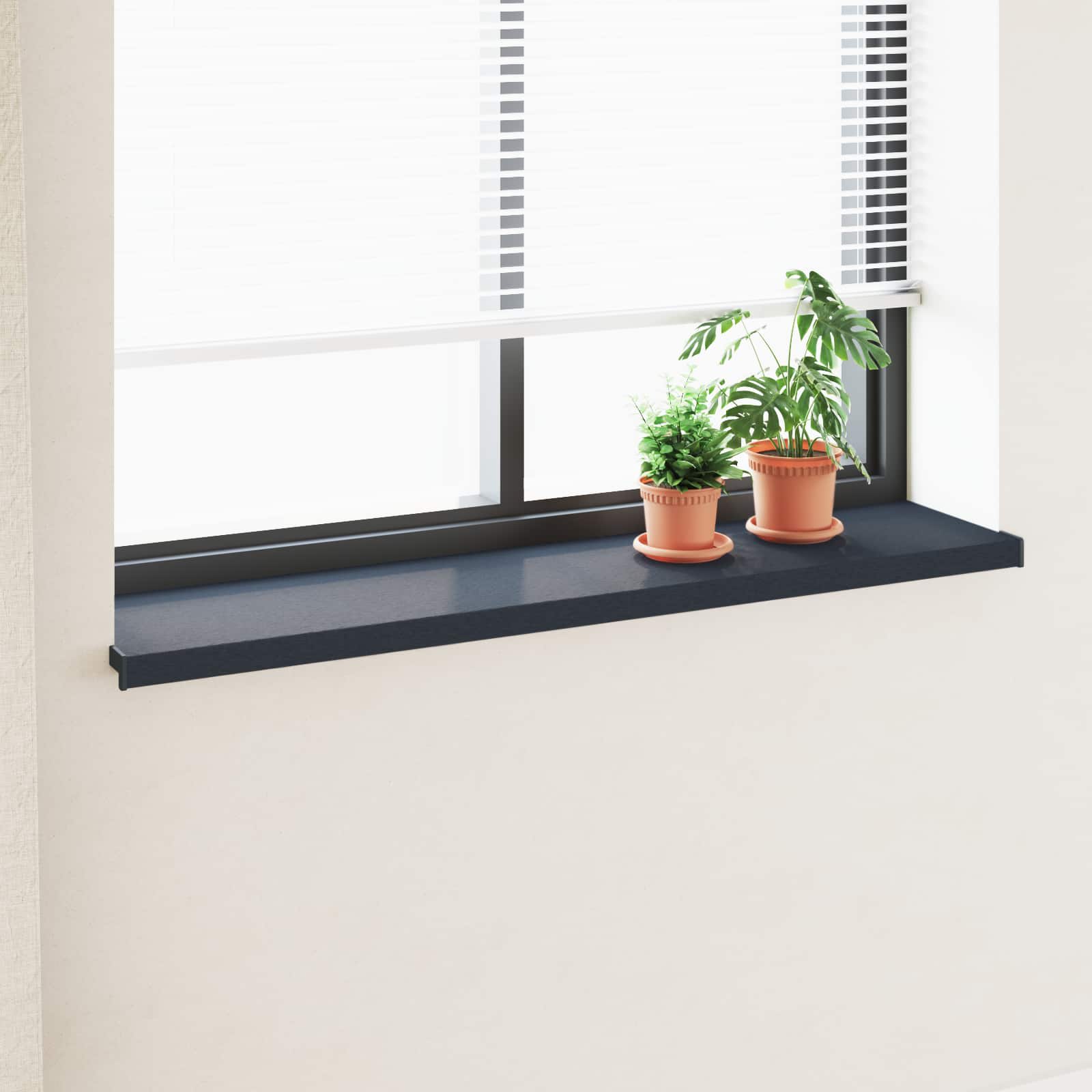 Vindueskarm Anthracit med træstruktur 140 x 30 x 4,5 cm PVC