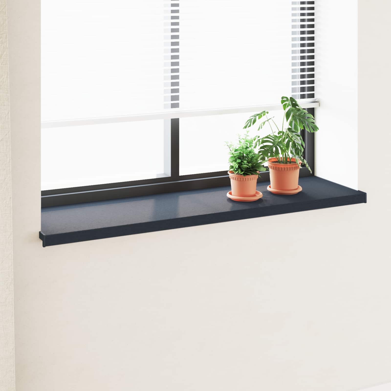 Vindueskarm Anthracit med træstruktur 160 x 40 x 4,5 cm PVC