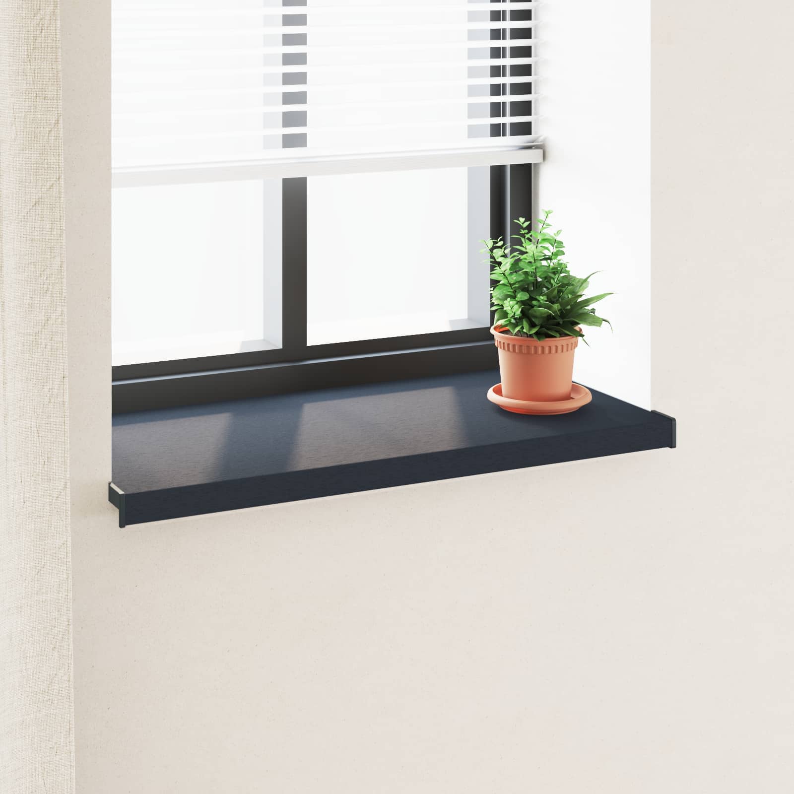 Vindueskarm Anthracit med træstruktur 60 x 45 x 4,5 cm PVC