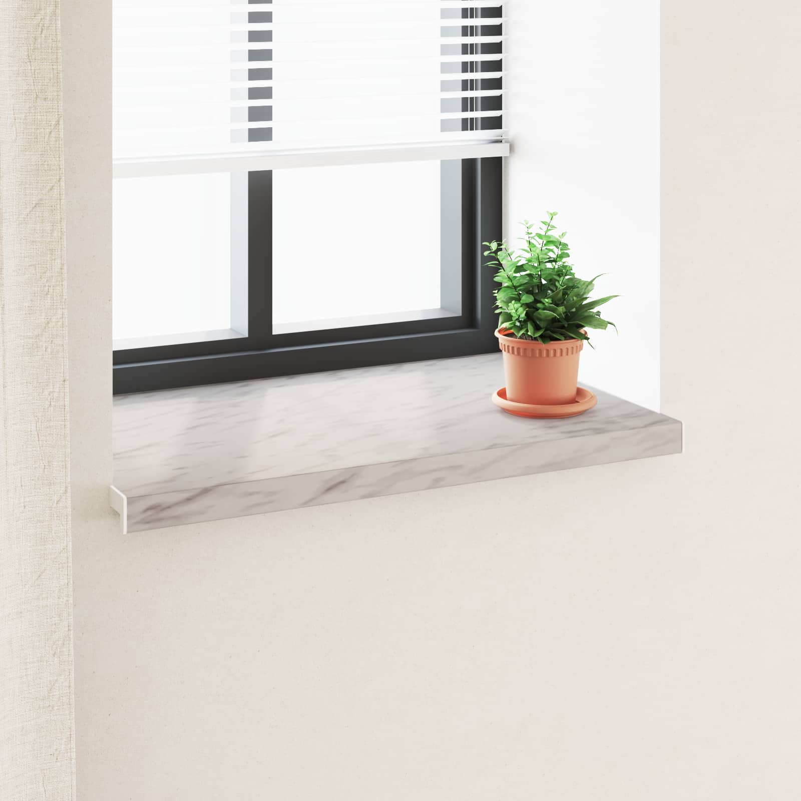 Vindueskarm Marmor tekstur 100 x 50 x 4,5 cm PVC