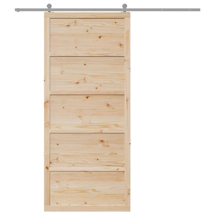 Ladedør Naturfarvet 100 x 2,5 x 208 cm Massivt fyrretræ