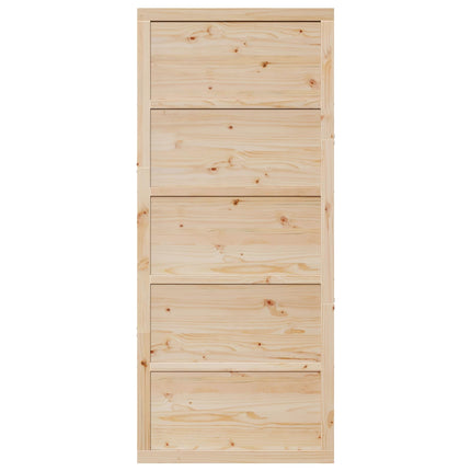 Ladedør Naturfarvet 80 x 2,5 x 208 cm Massivt fyrretræ