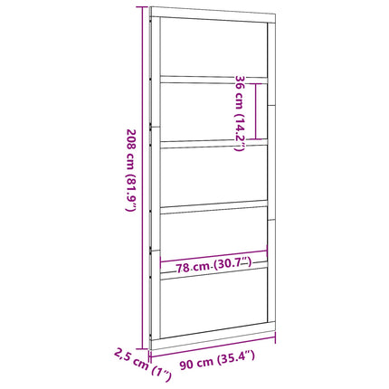 Ladedør Naturfarvet 80 x 2,5 x 208 cm Massivt fyrretræ