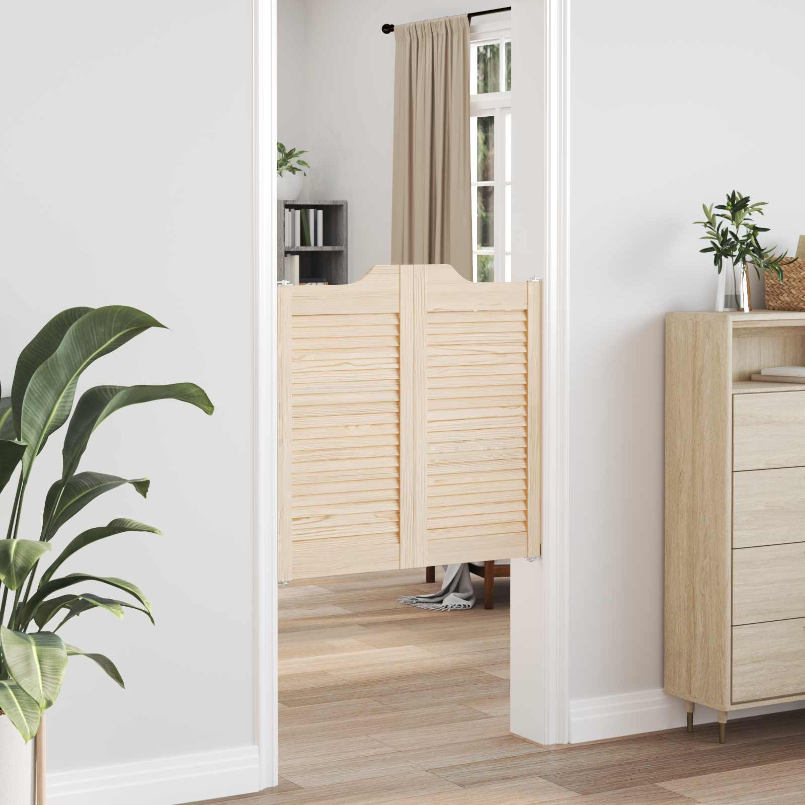 Svingdøre 2 pcs Naturfarvet Massivt fyrretræ