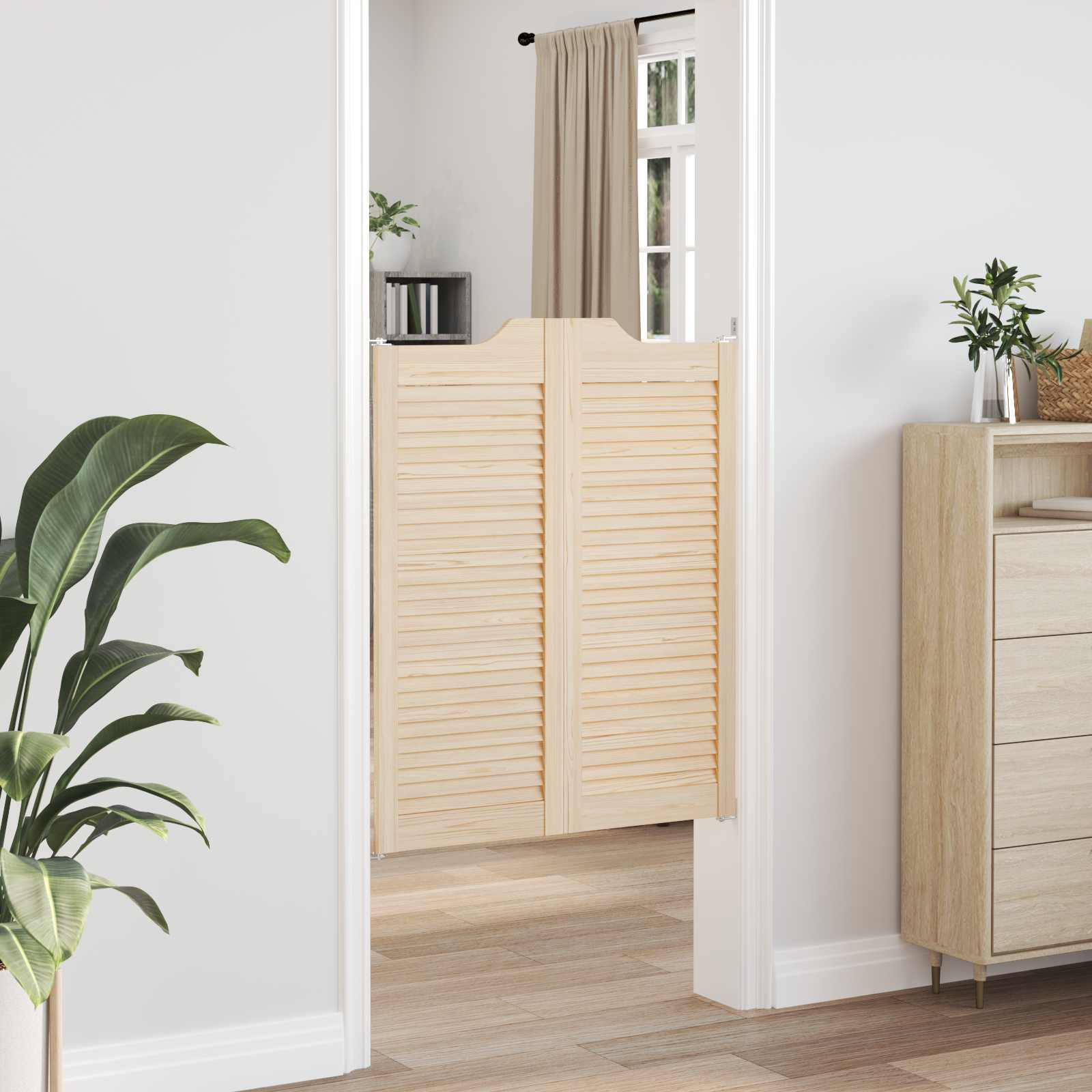 Svingdøre 2 pcs Naturfarvet Massivt fyrretræ