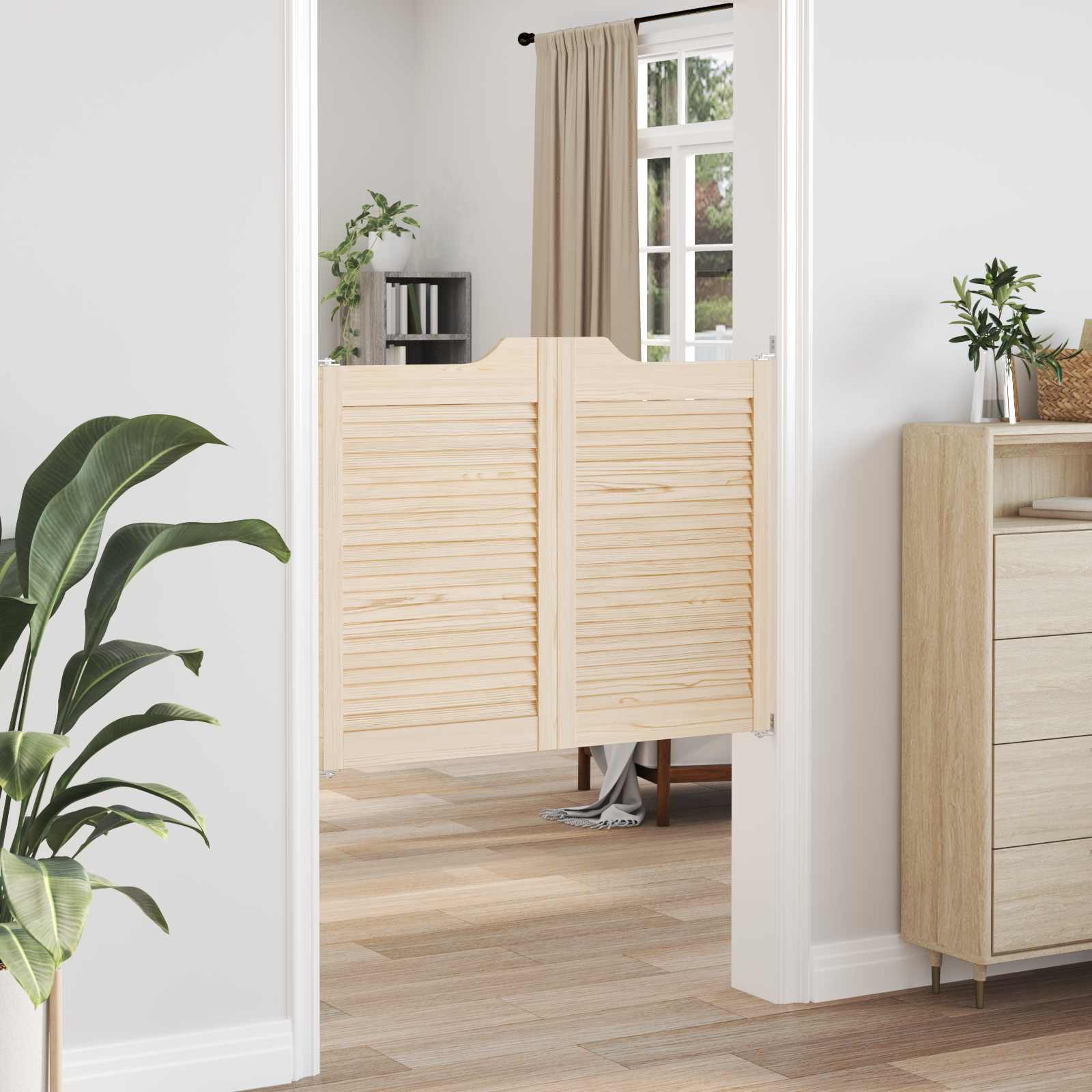 Svingdøre 2 pcs Naturfarvet Massivt fyrretræ