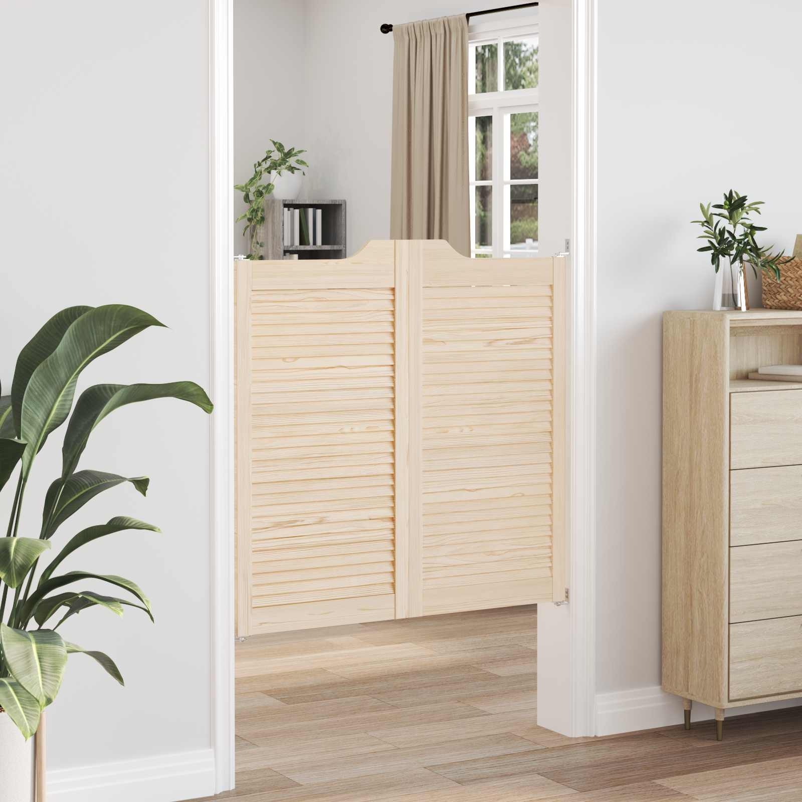 Svingdøre 2 pcs Naturfarvet Massivt fyrretræ