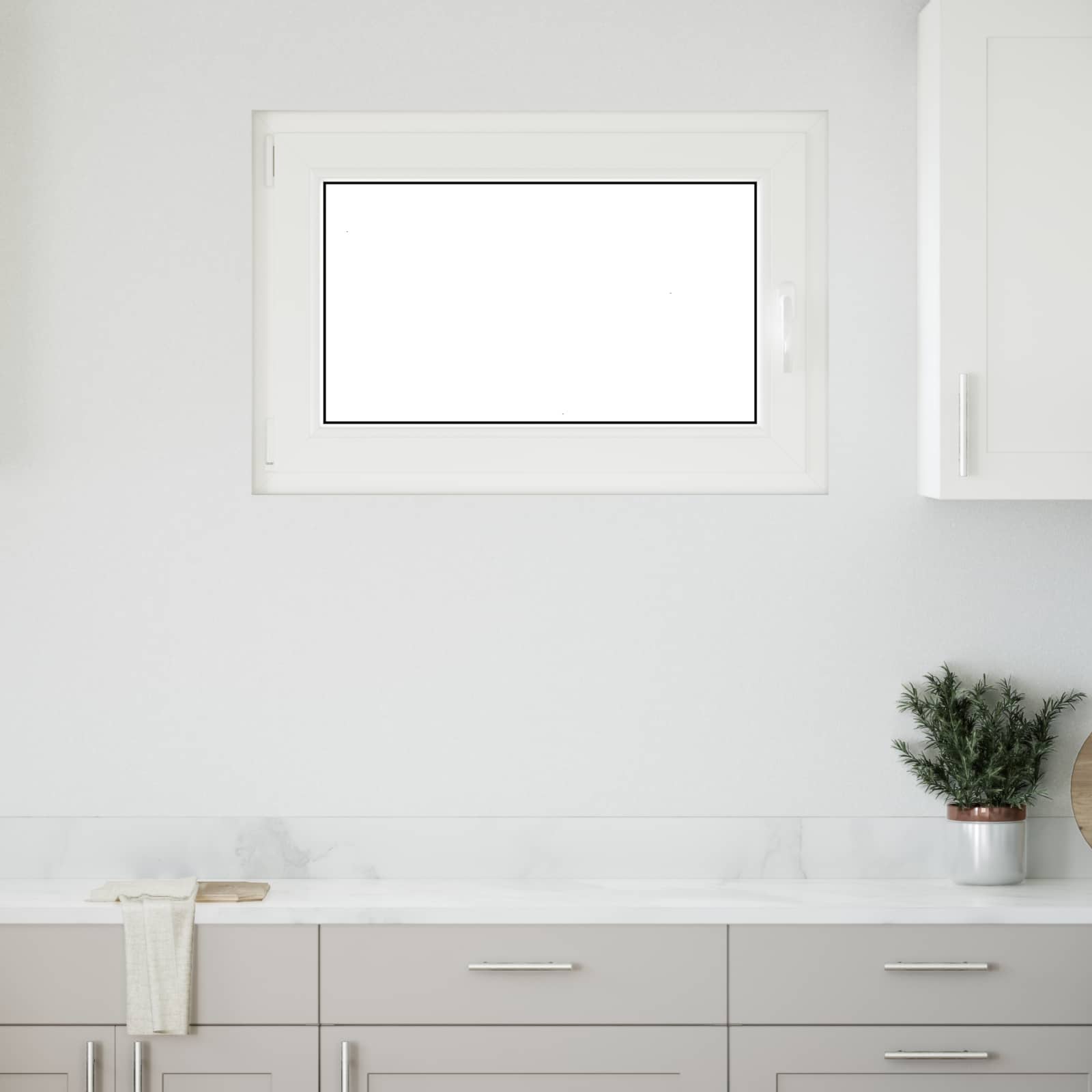 Kældervindue RISOR 90 x 50 cm PVC og glas Hvid