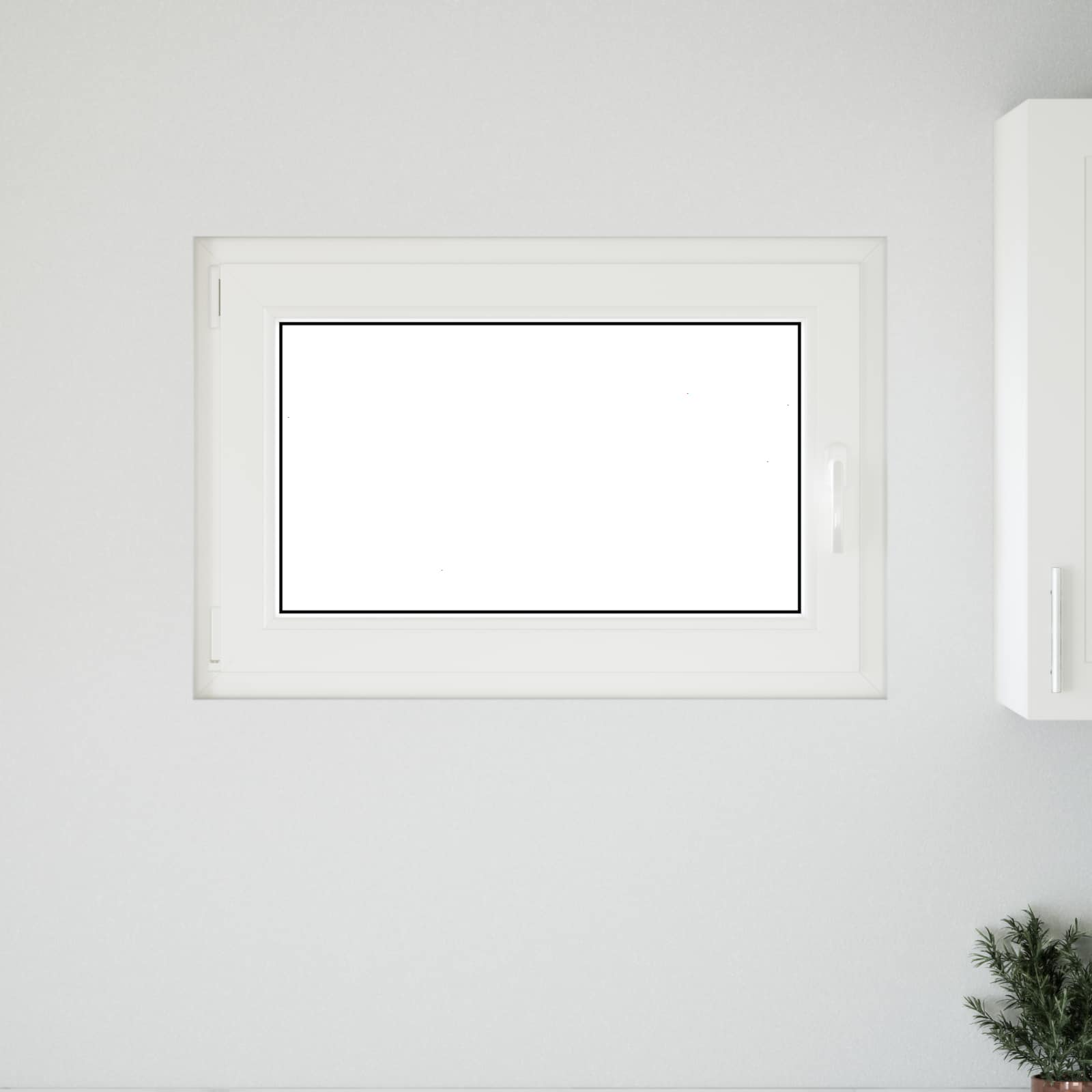 Kældervindue RISOR 90 x 50 cm PVC og glas Hvid