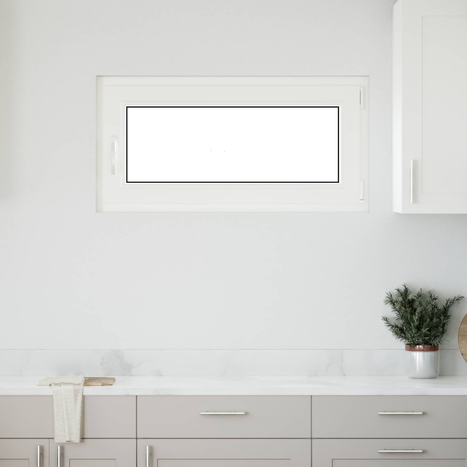 Kældervindue RISOR 100 x 50 cm PVC og glas Hvid