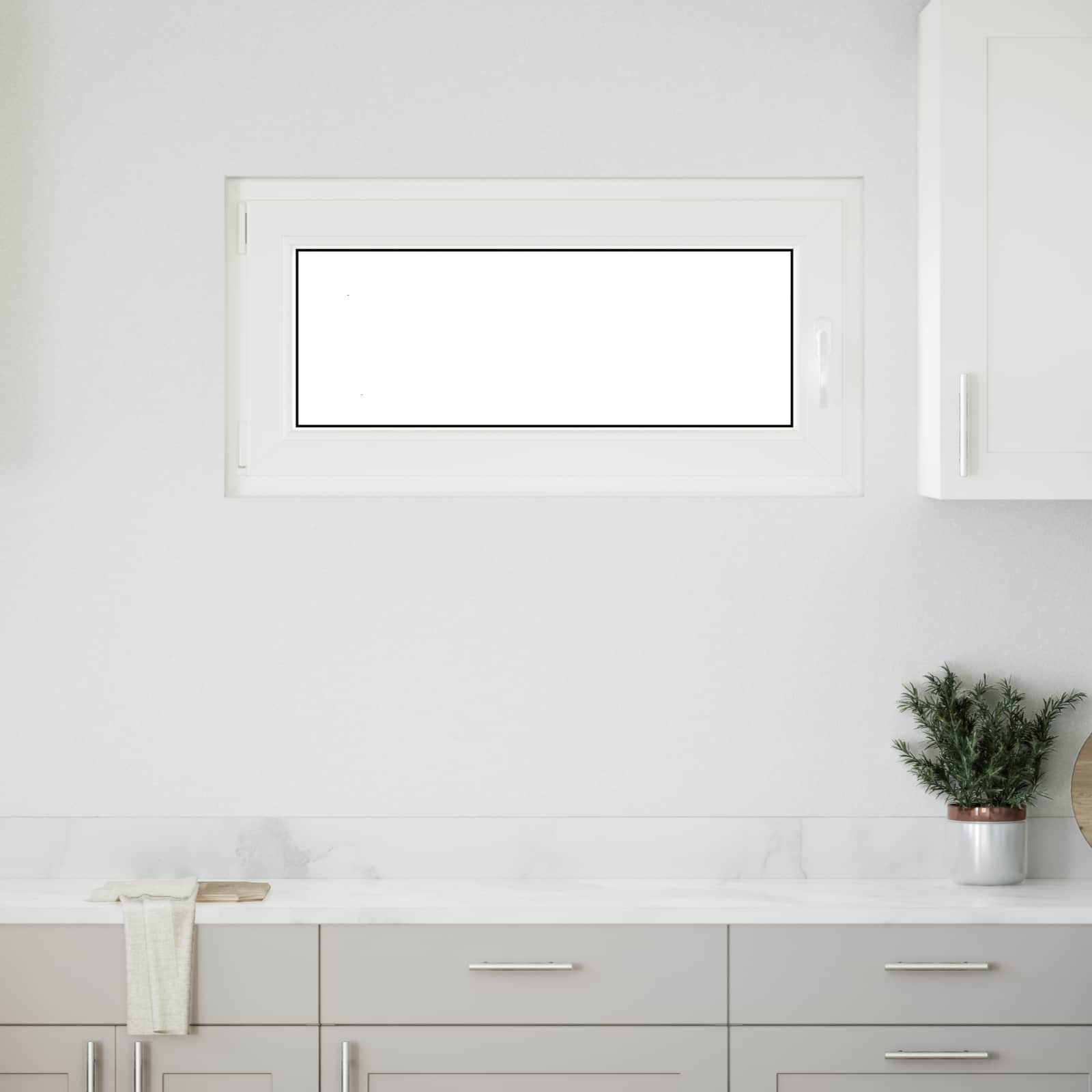 Kældervindue RISOR 100 x 50 cm PVC og glas Hvid