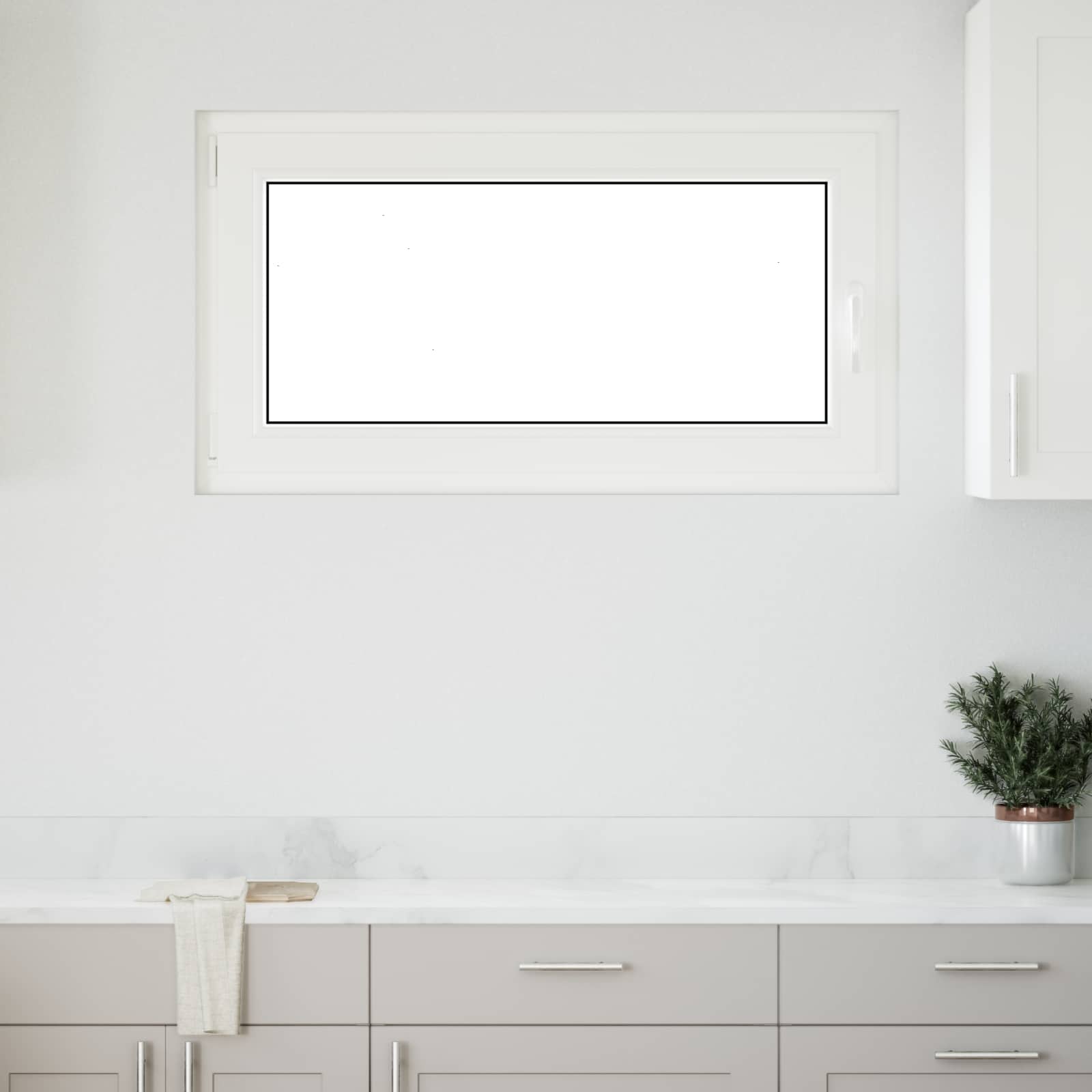 Kældervindue RISOR 110 x 60 cm PVC og glas Hvid