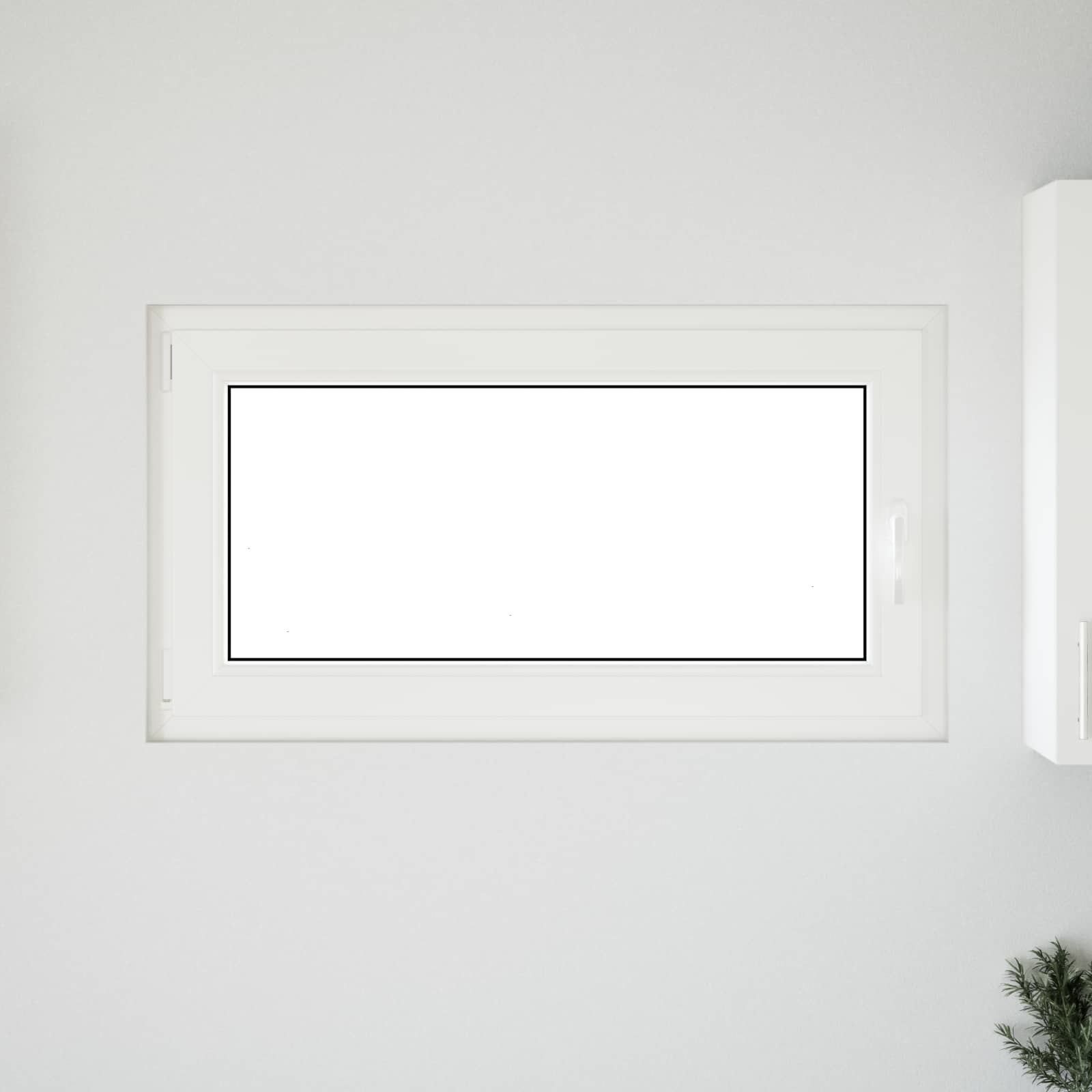 Kældervindue RISOR 110 x 60 cm PVC og glas Hvid