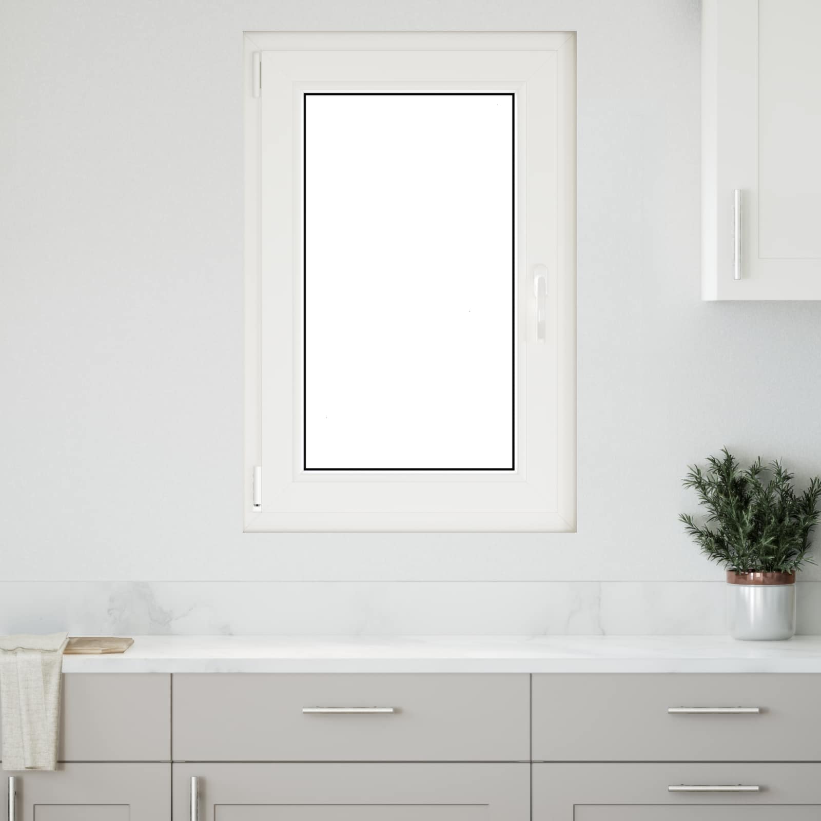 Kældervindue RISOR 60 x 90 cm PVC og glas Hvid